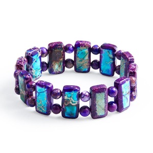 Bracelet double élastique en résine multicolore rond de 10 à 20 mm, bijoux bohèmes faits à la main pour femmes, vente en gros - Product Image 4