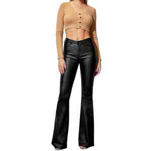 Hot New Trending Pantalones de cuero de oveja de estilo de mujer Diseño de moda de alta calidad para pantalones de cuero de invierno - Product Image 4