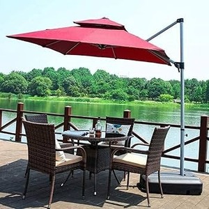 Parasol de jardin extérieur en alliage d'aluminium léger de luxe, imperméable, anti-UV, design moderne, utilisation hôtelière, parasol de plage - Product Image 1