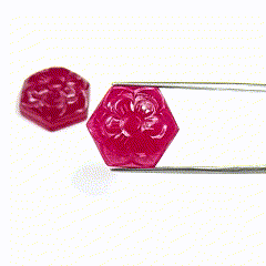Rubis naturel de Bangkok, hexagones sculptés en forme de fleur, 64,67 carats, qualité AAA, diamants en vrac, variété incluant Trillion, Marquise, Ovale, Cœur, 8 mm - Product Image 2