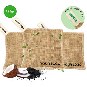 Bolsa purificadora de aire de carbón activado de coco con logotipo personalizado, desodorante sólido para el hogar y el coche, control de humedad de olores, fabricado en México - Product Image 1