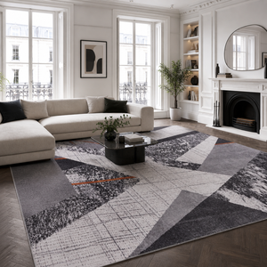 Netline Home Studio Watercolour Slate Grey Abstract Washable <b>Rug</b> - Product Image 1