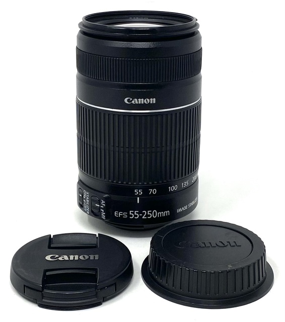 used camera lens Canon EF-S 55-250mm f\/4.0-5.6 is II Telephoto Zoom Lens