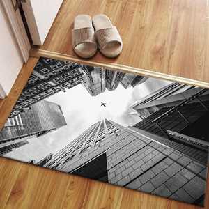 Aviation Scene Printed <b>Rug</b>, Black and White, Modern Anti-Slip Carpet,<b>Chenille</b> <b>Rug</b> - Product Image 5