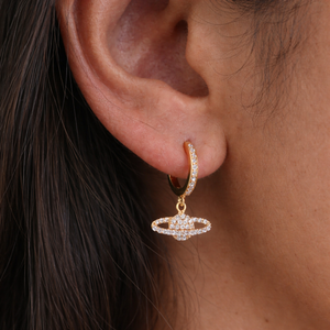 Saturnine <b>Huggies</b> Crystal <b>Earrings</b> - Product Image 2