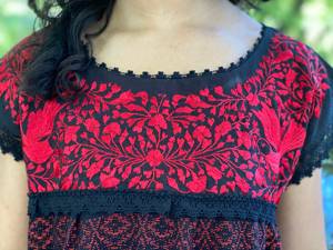 Por encargo de las mujeres Floral Plunge bordado a mano vestido de encaje cuello vestido nuevo bohemio Vintage colección Sexy Casual manga corta - Product Image 2