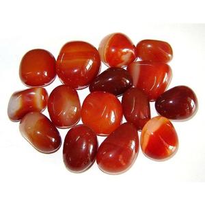 Vente en gros de pierres roulées en cristal d'onyx rouge en vrac Guérison Reiki Chakra Technique de gravure sculptée - Product Image 1