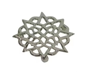 ELEGANT DESIGNS Bronze Classic Embossed Metal <b>Trivet</b> & Coaster Irregular Shape 300mm Diameter 10mm Thick Dining Table Decor - Product Image 1