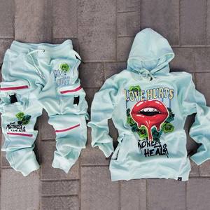 ชุดวอร์มผ้าคอตตอน100% สำหรับผู้ชายพิมพ์ลายทรงสลิมฟิตใส่ได้ทั้งชายและหญิงชุดใส่ออกกำลังกายใส่วิ่งลำลองฤดูหนาวโลโก้ได้ตามต้องการ - Product Image 2