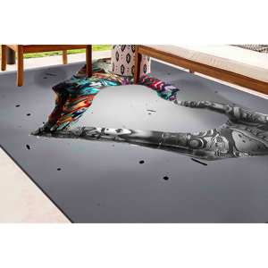 Tapis Love Hand Graffiti : Tapis d'appoint lavable en machine, tapis en chenille - Product Image 1