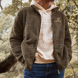 Veste en polaire sherpa à col montant pour homme de haute qualité, respirante, écologique, séchage rapide, streetwear élégant pour l'hiver - Product Image 5