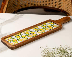 Assiette à dessert classique rectangulaire en bois faite à la main avec aspect brillant pour hôtels et restaurants - Product Image 1