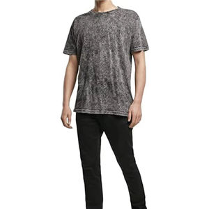 Camiseta de Manga Corta Unisex de Estilo Americano para Hombre, Retro Vintage, Lavada, Desgastada, 100% Algodón, Informal - Product Image 4