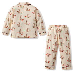 Conjunto de Pijama de Algodón Suave para Niños, Manga Larga, Diseño de Dibujos Animados, Ropa de Dormir de Dos Piezas para Niños, Otoño - Product Image 3