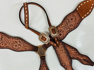 Juego de Cabezada y Pechera para Caballo Estilo Occidental de Lujo, Cuero de Primera Calidad con Pedrería, Hecho a Mano, Equipo de Equitación Personalizado - Product Image 6