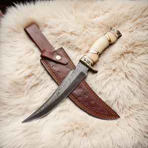 Cuchillos Bowie de Caza de Acero de Damasco Hechos a Mano, Servicio OEM ODM, Pedidos al por Mayor Personalizados, Cuchillas de Prestigio 1 - Product Image 1