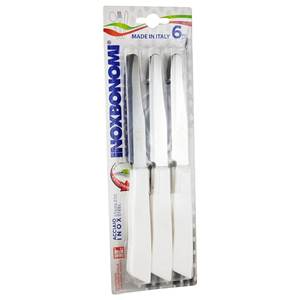 Juego de cuchillos blancos Bonomi de 6 piezas 30006BSC, cubertería de acero inoxidable - Product Image 1