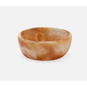 Tazón para servir de resina marrón dorado de diseño único puro, pieza única para restaurantes planos y decoración de utensilios de cocina - Product Image 1