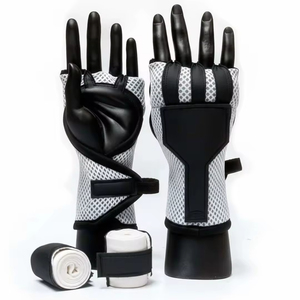 Bandages de boxe en maille rouge avec gel et fermeture auto-agrippante, respirants et lavables, pour l'entraînement et le kickboxing unisexe adulte - Product Image 2