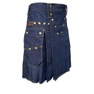 Kilt Utilitario de Mezclilla Resistente Color Azul Marino para Hombre, con Cierre de Hebilla y Lazo Táctico, Kilts 2026 - Product Image 3