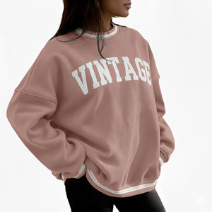 OEM Service Custom Embroidered Sweatshirt Heavyweight Fleece Oversized Plain Mock Neck Sweatshirt <b>Women</b> Custom Logo - Product Image 1