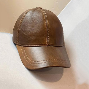 High Quality Adjustable Baseball <b>Cap</b> Real Leather <b>Snapback</b> <b>for</b> <b>Men</b> Breathable Winter Leather <b>Caps</b> <b>for</b> Casual Outdoors Wholesale - Product Image 3