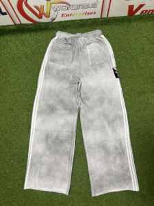Fabricante de pantalones lavados sucios streetwear Jogger Acid Wash hombre holgado francés Terry algodón sol desteñido rhinestone pantalones de chándal - Product Image 5