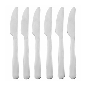 2025 Juego de cubiertos mate de diseñador Juego de cubiertos de acero con espejo de cuchillo de plata hecho a mano de pulido sólido de 6 piezas - Product Image 1