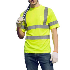 Demi-manches réfléchissantes formelles tricotées de haute qualité pour chemise pour travailleurs de la construction pour hommes chemise de sécurité avec logo personnalisé OEM - Product Image 5