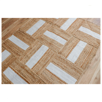 Tapis en jute tressé moderne de qualité supérieure, réversible, lavable, durable, pour intérieur et extérieur, motif floral, exporté d'Inde, vente en gros