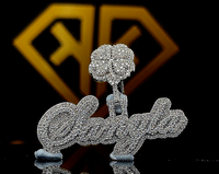 Pendentif Lettre Personnalisé pour Enfants en Moissanite VVS Style Hip Hop Plaqué Argent Sterling