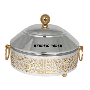 หม้อสแตนเลสแบบอาหรับ คุณภาพพรีเมียม ทำด้วยมือ รูปทรงกลม ขายส่ง หม้ออุ่นอาหารโลหะแบบใหม่ - Product Image 1