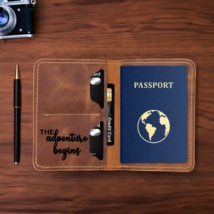 Leather <b>Passport</b> Holder for <b>Men</b> Wholesale Plain Logo Pattern <b>Cover</b> Groomsmen Gift PTH-0039B - Product Image 3