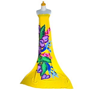 Sarong de playa de una pieza de rayón 100%, selecciones de colores amplios con adornos florales pintados a mano, Pareo con patrón floral - Product Image 2