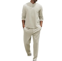 Conjunto de camiseta y pantalón de calle acanalado directo de fábrica ligero para hombre, ropa de verano transpirable, algodón 100% de alta moda