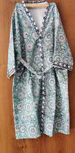 Imprimé gaufré long coton Peignoir Kimono indien été imprimé Floral imprimé Peignoirs de bain jardin fleur Robe - Product Image 2