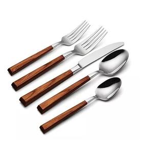 Juego de cubiertos de diseño maravilloso, mango de madera de gran calidad, cubiertos de acero inoxidable para mesa de comedor, juego de cubiertos decorativos - Product Image 6