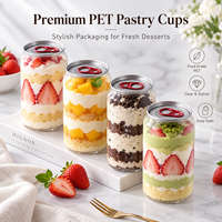 Boîtes en plastique PET jetables de qualité alimentaire avec logo personnalisé en gros, couvercle facile à ouvrir pour l'emballage de desserts et de gâteaux