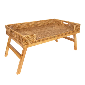 Bandeja de mesa de mimbre tejida a mano, natural, con patas, calidad impecable, para hotel, restaurante, hecha en Vietnam, novedad - Product Image 5