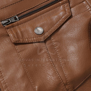 แจ็กเก็ตหนังสำหรับผู้ชาย, แจ็กเก็ตหนังแขนยาวลำลองหนาระบายอากาศได้ดีออกแบบได้ตามต้องการ - Product Image 4