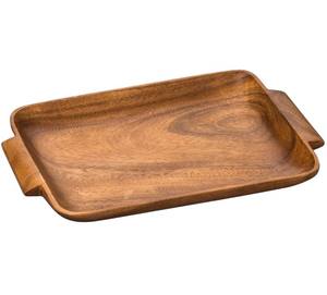 Plateau de service de forme carrée en bois de haute qualité, ustensiles de cuisine d'hôtel finis en noyer naturel pour les verres de bar et les plateaux de collations - Product Image 6