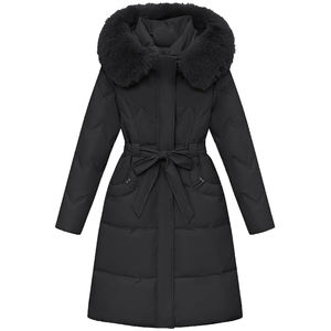 Chaqueta acolchada personalizable de alta calidad hasta la rodilla para mujer a la venta/Chaqueta acolchada larga de tela de poliéster 100% para mujer - Product Image 4