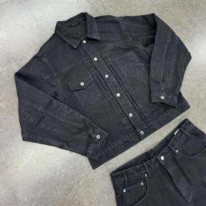 Veste de camionneur en denim deux pièces ensembles de shorts en denim fabricants personnalisés vos shorts hommes Streetwear en détresse - Product Image 4