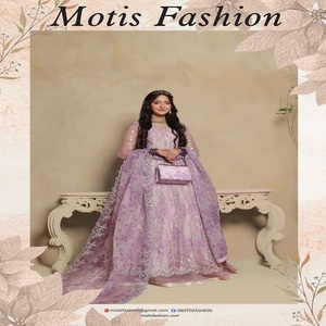 SHANZAY Motis moda de mujer estilo Sari largo 3 piezas vestidos de fiesta paquistaníes para adultos para festivales bodas-Organza - Product Image 3