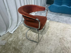 Kursi makan berlapis kain beludru pendingin Modern dengan kaki baja tahan lama untuk ruang makan rumah kantor & Apartemen - Product Image 3