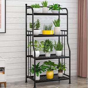 Outdoor Home Garden Metal Chrome Plated 3-Tier <b>Plant</b> <b>Stand</b> Planter Rack for Pots American Style - Product Image 5