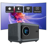 Projecteur domestique C410, système d'exploitation Android 13.0, 900 lumens, prise en charge 1080p, mise au point manuelle, haut-parleurs intégrés