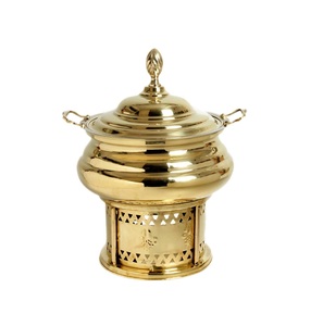 Best Quality Hotel Catering Food Warmer Serving Chafing Dish Embossed Design Metal Brass Chafing Dish Hot Food <b>Server</b> - Product Image 5