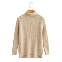 Pull col roulé en laine/cachemire pour femme, couleurs unies, décontracté, hiver, fabrication sur mesure en Inde, vente en gros fabricant