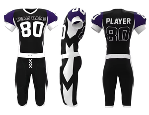 Uniformes de football américain personnalisés OEM respirants 100% polyester, ensemble maillot et pantalon imprimés pour équipe |   Broderie par sublimation disponible - Product Image 6
